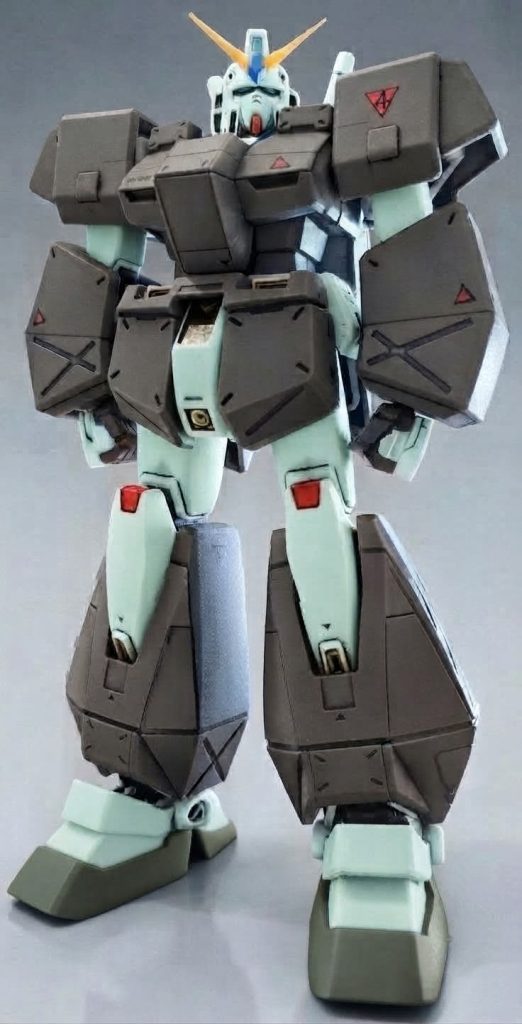 生成AI（Gemini）でジムキャノンⅡっぽいカラーにアレックスのチョバムアーマーを元に装甲を設計？したって感じの設定だったかな💦