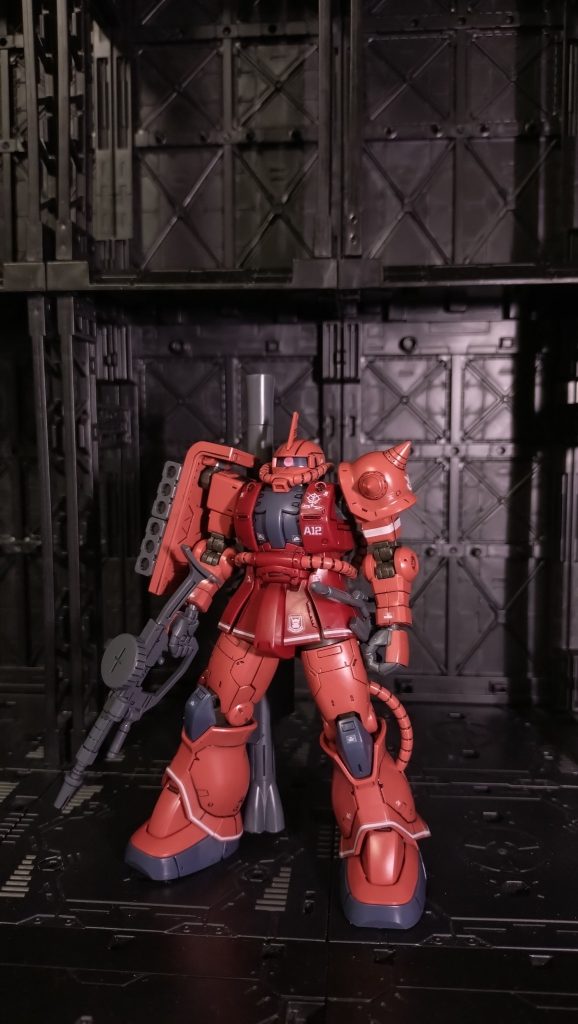 フロント久しぶりにマーキングシールを貼りました。モールドがいっぱい入っててスミ入れしがいのある機体でした。