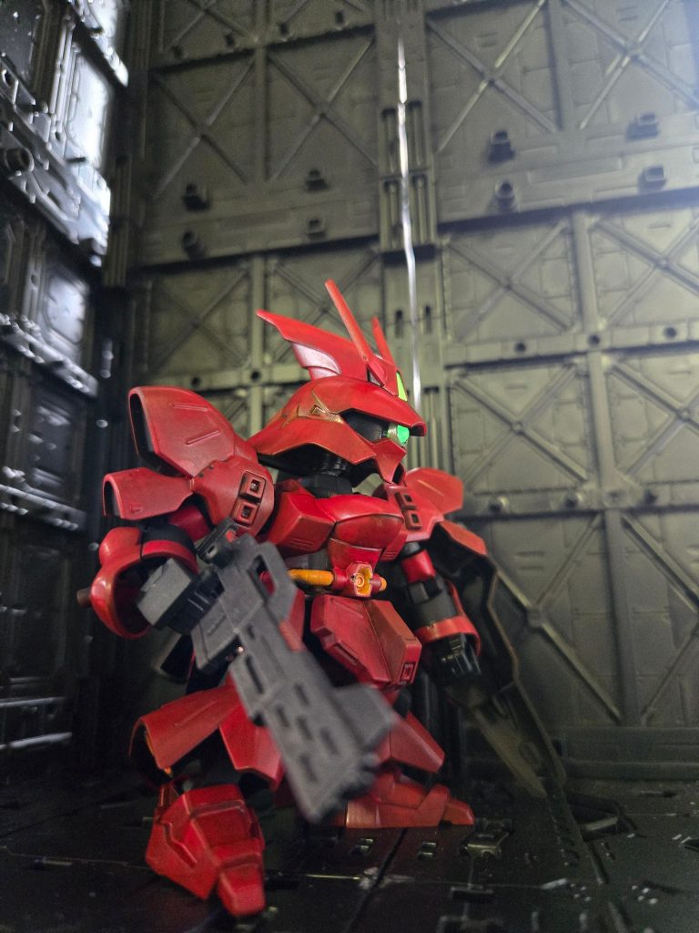 黒下地からの筆塗りにチャレンジしてみましたが下地が生かせなかったかも(gundam-kao5)