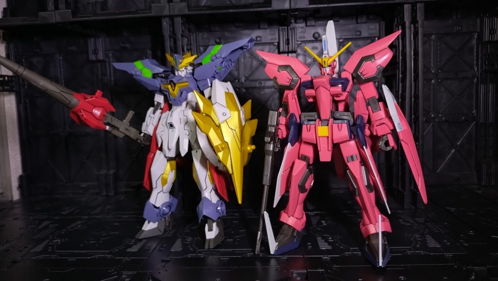 イージスガンダムとイージスナイトのツーショット