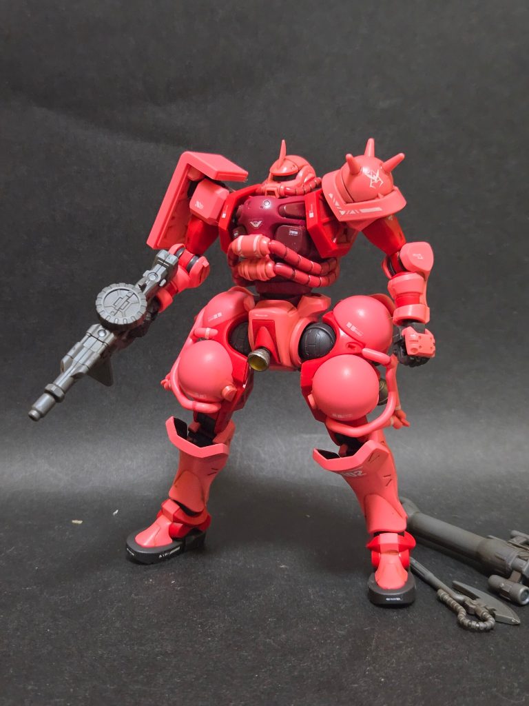 バーニアをメタリックマーカーで塗ったくらいです後はリアルタッチマーカーでスミイレ、百均シールにデカール少々