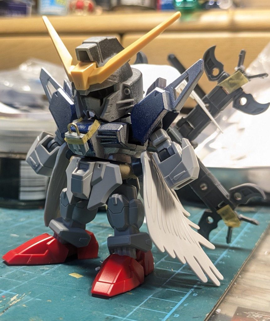 《使用部材》錠前　1mm真鍮線、ディテール→0.3プラ板　1mmプラ板背負い物（十字架）MSGフレキシブルアーム　&nbsp;ジョイントセットA3mmプラ棒ネイルパーツストーンミックス　（セリア）菱形ネイルストーン　（某ショップスカイハイウィングス