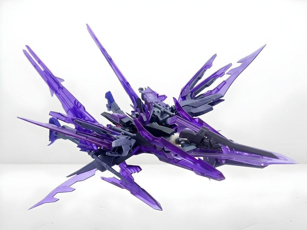 2. 2 GN Partizan IIsA pair of lances originally equipped by Transient Gundam Glacier, designed for close-range combat.3. 2 Caletvwlch FedersMultifunctional weapons designed as a high-destructive-power double rifle system, inspired by the weaponry of Gundam Wing. Both weapons can also be used as dual blades for close-quarters combat.4. Halberd SV / SV FishA transforming halberd weapon inspired by SID from the anime Mobile Suit Gundam AGE, as well as the weapon transformation concept of AGE-2 Magnum SV. In Halberd SV mode, the weapon takes the form of a halberd spear designed for direct combat. It can transform into SV Fish, a flying mechanical entity resembling a fish skeleton.