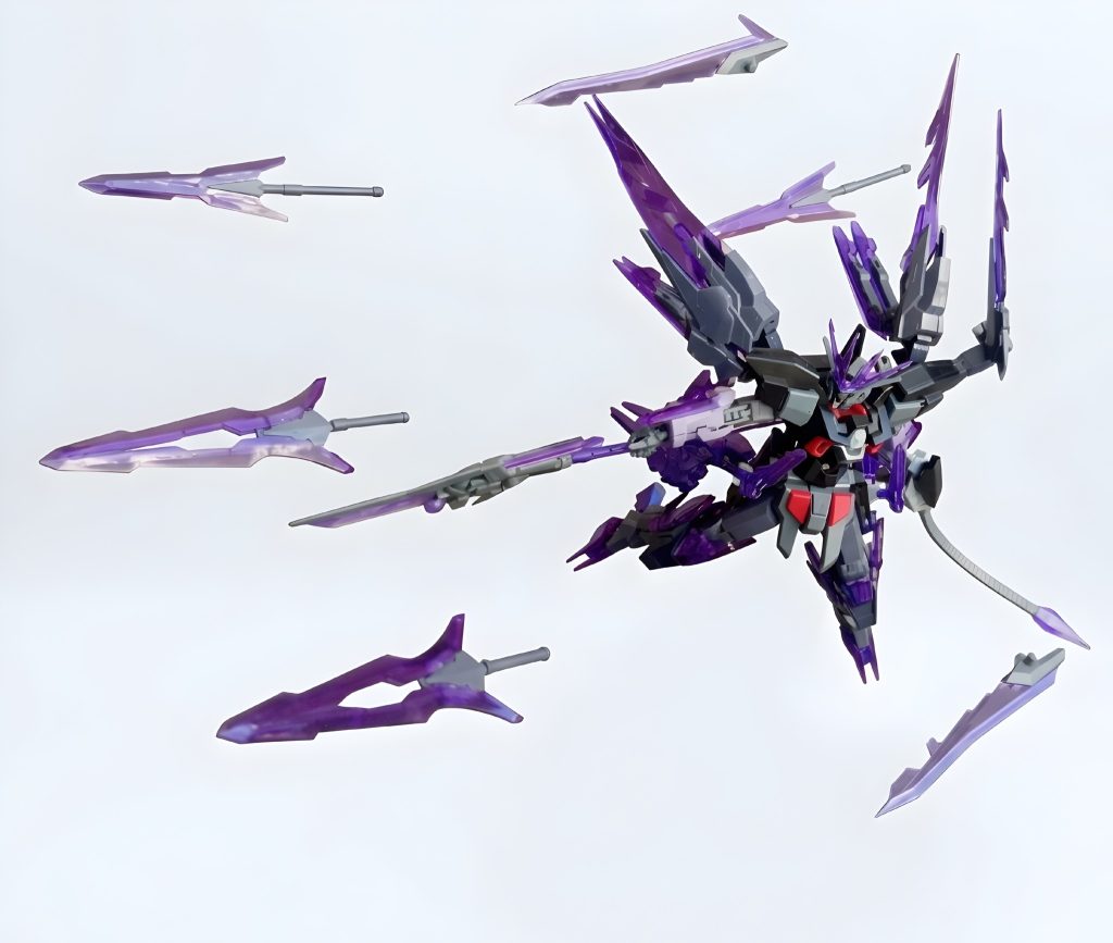 All weapons and accessories are taken from Transient Gundam Glacier and combined with original concepts to establish Dark Glacier's own identity.
