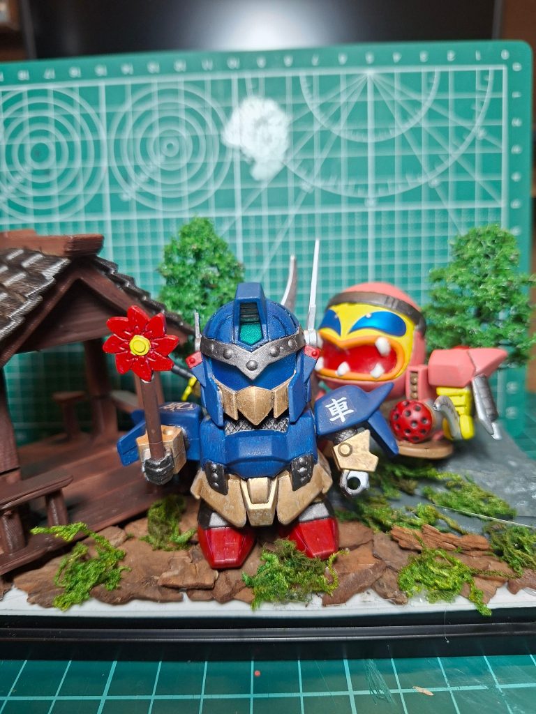 いつもの感じに飾るようにジオラマ作成。