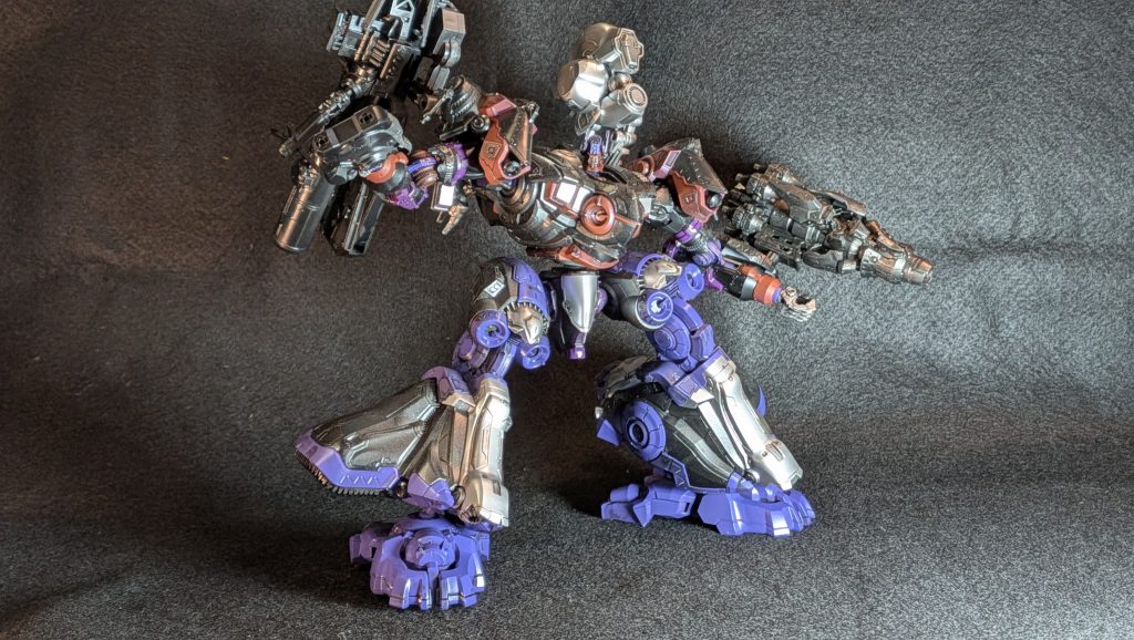 作品名：アーマードコアオープンフェイス作りました。<p>ロボット系ですがガンプラではないので、つぶやきの方で紹介。 ガンプラと比べると可動範囲少ないですが、モリモリの武器とパネルラインでテンション上がります🤩ダクトやスラスターの造形がほんまにカッコイイ！ ちゃんと全塗装仕上げ [&hellip;]</p>
