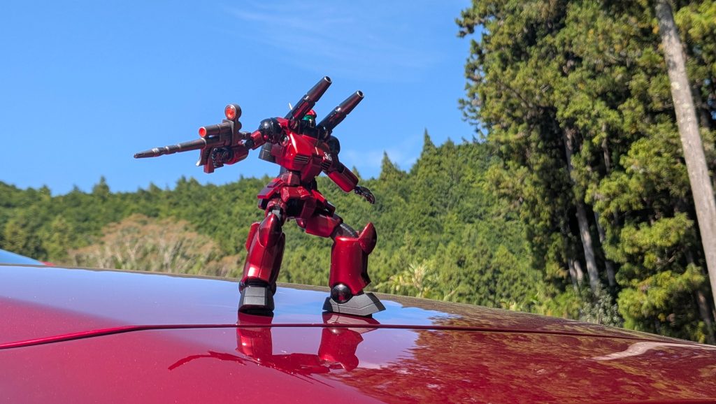 車には白のパーツは無かったので、ガンキャノンの顔は黒にしました👍🏻