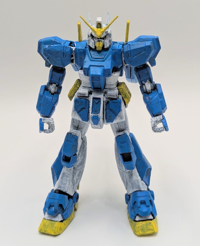 前回素組みした分は↓からhttps://gumpla.jp/hg/25586570黒で下地をつけて塗装したところ、ガンダムと言えば白、2つの機体が青だったからそちらで塗装しました。