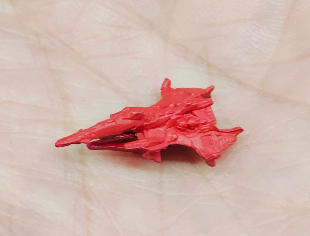 1/46666分の一　グワダンこれ、ちっちゃすぎないグワダンの正式な大きさはわからないんだけどドゴスギヤより、ちょっと大きいので、多分700mこれは1.5cmぐらいなんで、、1/46666分の一