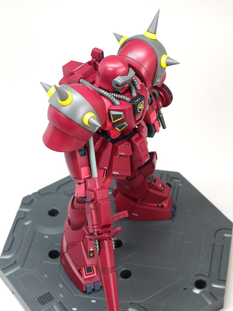小さいですが、キレイにまとまった良キットでした。デナン・ゲーやビギナ・ギナもつくりたくなってしまいました。あまり見ないダークタイガー隊ですが、いかがでしょうか？次はMGで1stに登場する機体をつくろうと思います。ご覧いただきありがとうございました。