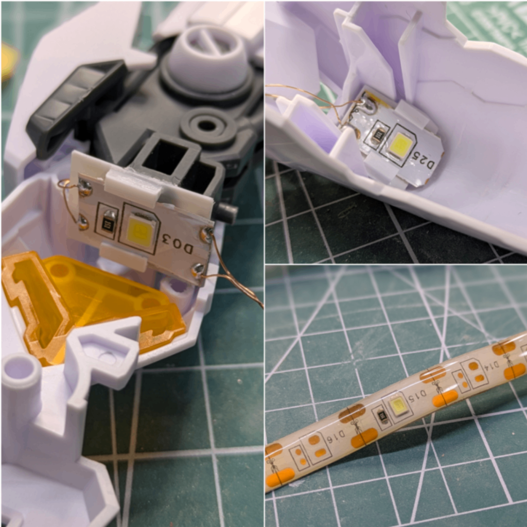 内部の様子です。テープライトはどこで切っても配線出来るので便利です。