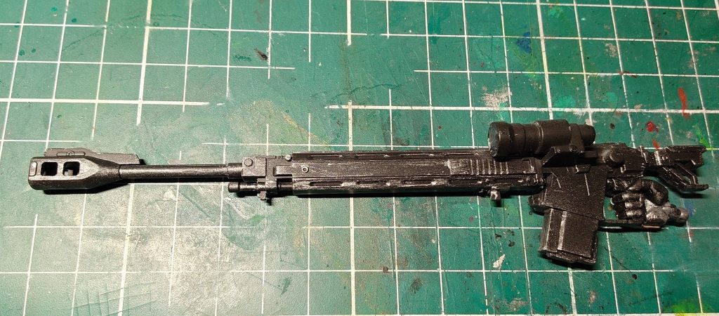 Anti Ship Rifle 「ASR78」　MS用なので銃床はありませんが、実銃の雰囲気を再現　銃口のマズルブレーキ（制退器）がいいんですよね　スコープの画像はワイヤレスでコックピットに繋がります