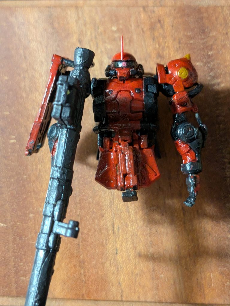 作品名：アーティファクトを舐めてかかってしまったな…<p>先日ガンダムアーティファクトベストコレクションの高機動型ザクを作成しました。あまりの小ささに驚愕し諦めかけましたね。なんとか発売日当日に完成しました。嬉しい！</p>
