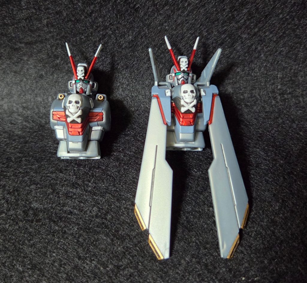 今回ヤフオクで、ヘッドとボディパーツを手に入れました。ノーマル仕様とフルクロス仕様を組み換えて、より楽しめるようになりました。全てがカッコよ！！なクロスボーンガンダム　X-O フルクロスでした！！