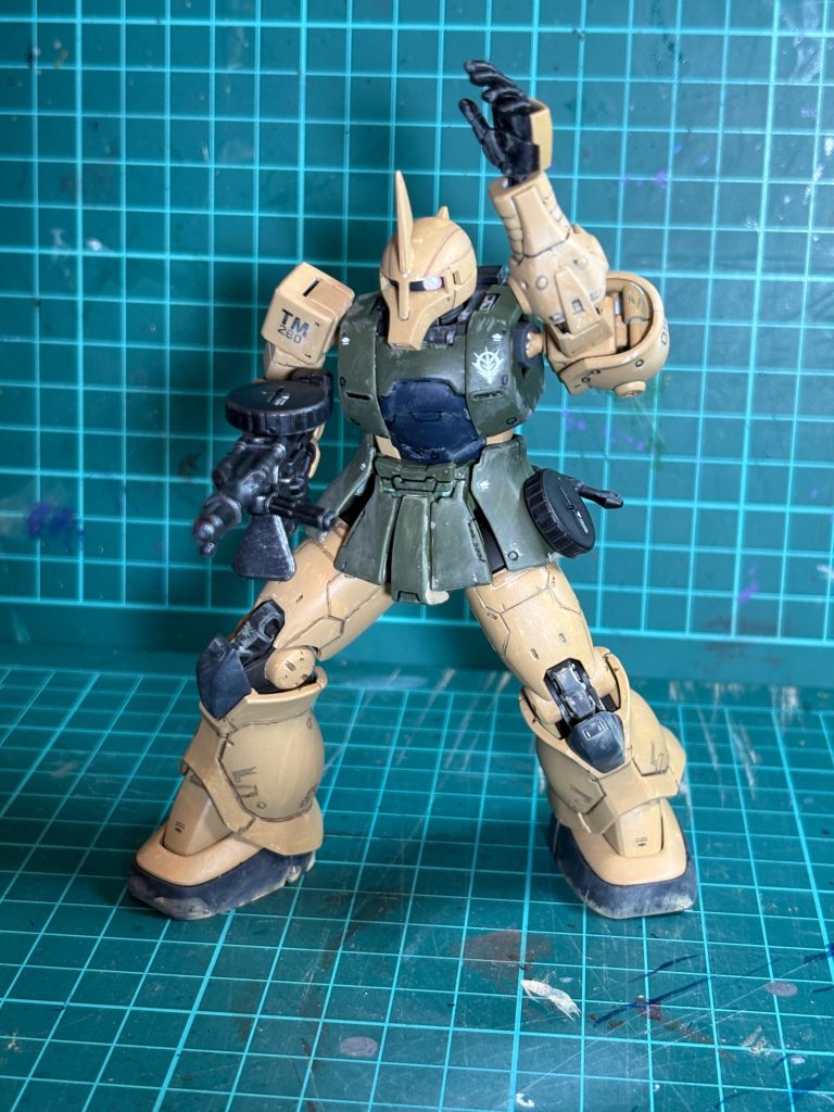 小改造（ツノ）、塗装、墨入れ、デカール、ウェザリング、艶消しトップコート、武器持ち替え