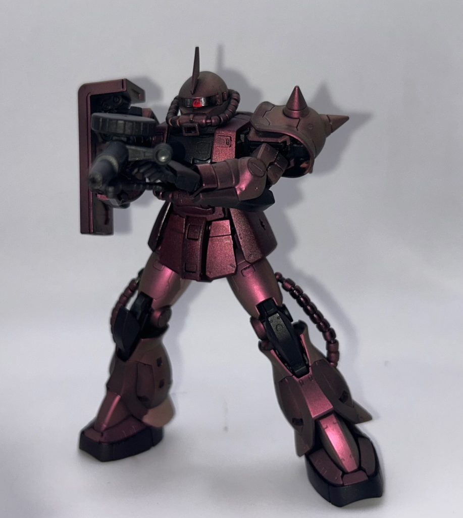 RGシャア専用ザク　つや消しメタリック塗装–2枚目/制作者：GOKINKUN