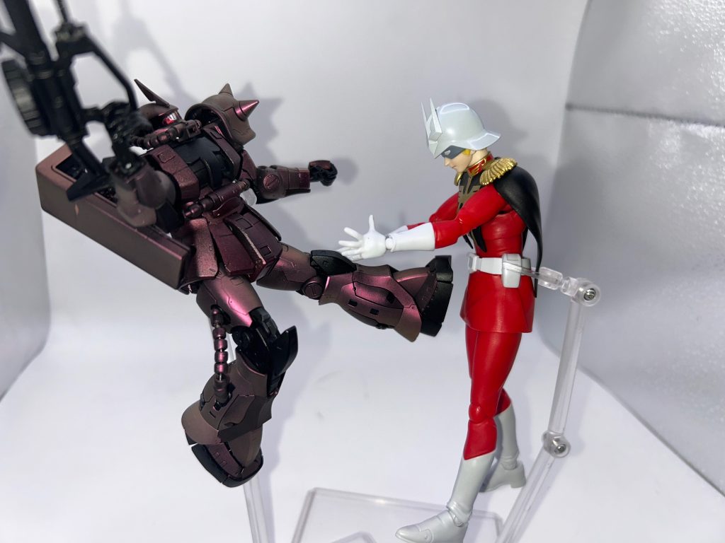 RGシャア専用ザク　つや消しメタリック塗装–2枚目/制作者：GOKINKUN