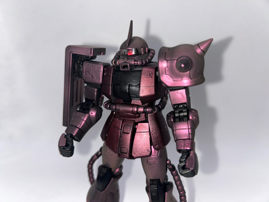 RGシャア専用ザク　つや消しメタリック塗装–3枚目/制作者：GOKINKUN