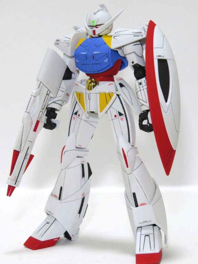 ・使用した塗料下地：Mr.ベースホワイト1000白：RX-78-2ガンダムホワイト赤：モンザレッド青：エアリアルブルー黒：黒鉄色黄：RLM04イエロー ドイツ空軍機識別マーク額とリアアーマーの緑：蛍光グリーン（ガイアノーツ）