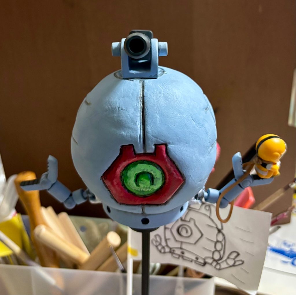 塗装アクリジョンベースカラーの５色からの混白色ベース で 混ぜ色 を塗っておりますこの辺りは勘で色合わせしております😌