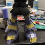 制作記録2足まわりの制作を行いました。【足首】　足の中にスペーサーとしてダイソー[…]