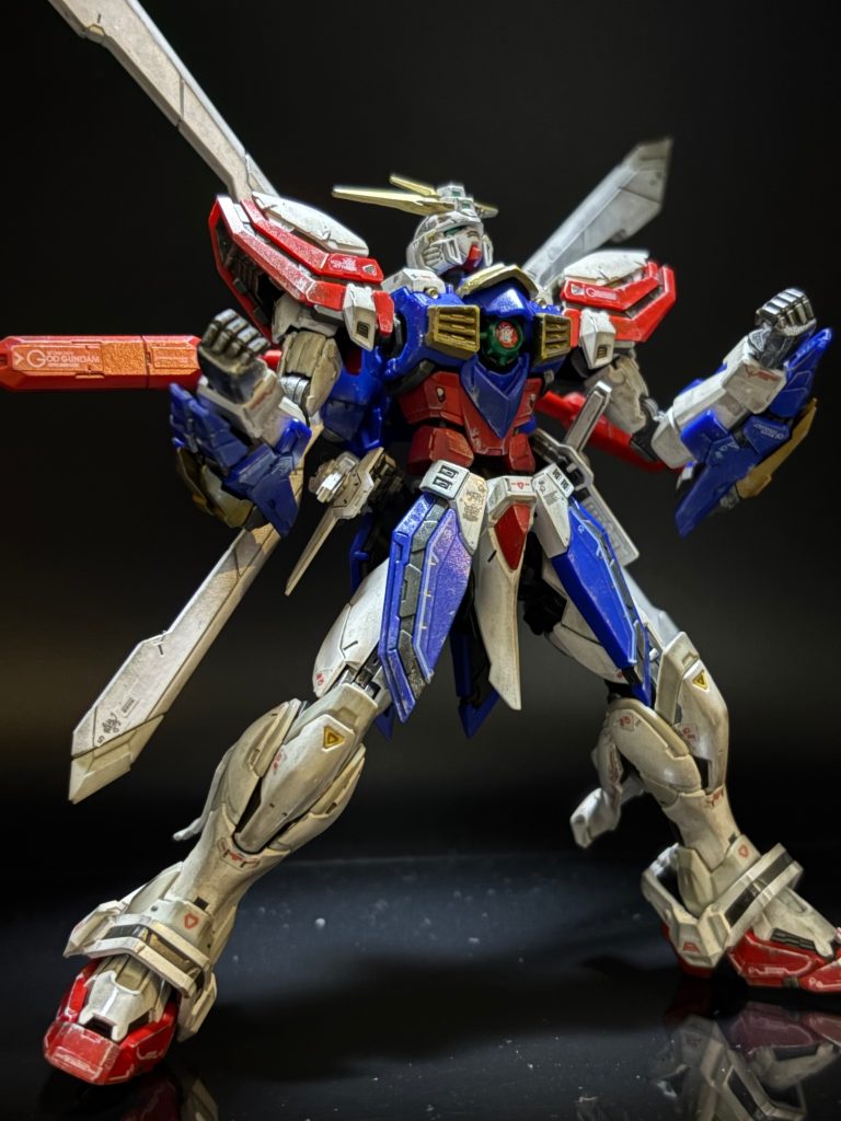 30投稿目‼️RGゴッドガンダム（成形色ウェザリング仕上げ）
