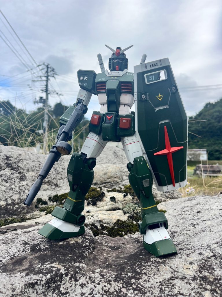 謎のデカい岩に乗せてパチリ。