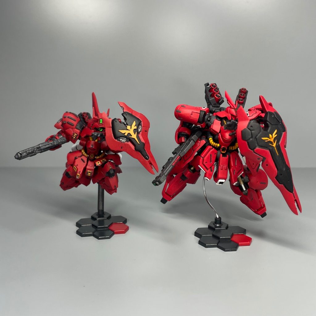 過去作アーティファクトのポージングは、第二弾発表時サザビーのかっこよさにノックアウトされたのでこのポーズになりました。
