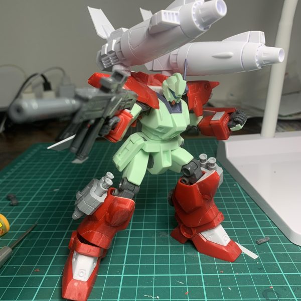 HG 1/144 ジェガン ／ 1/100 Gキャノンマグナ ミキシングです。ジェガンが一体しかないので、コンパチ仕様にしてみました。今考えてる設定では、type01とtype02みたいにしたいと思います。（5枚目）