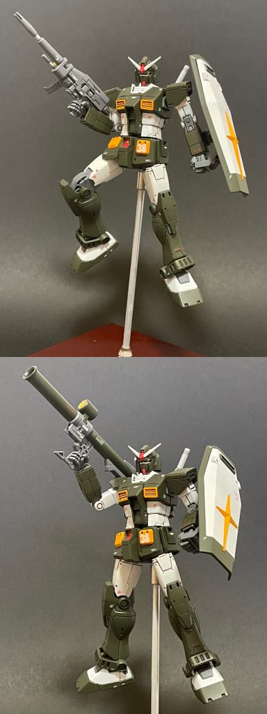 カラーパターンはロボット魂のパターンで塗装してみました。なので装甲をパージしてもグリーン部が多めになってます。