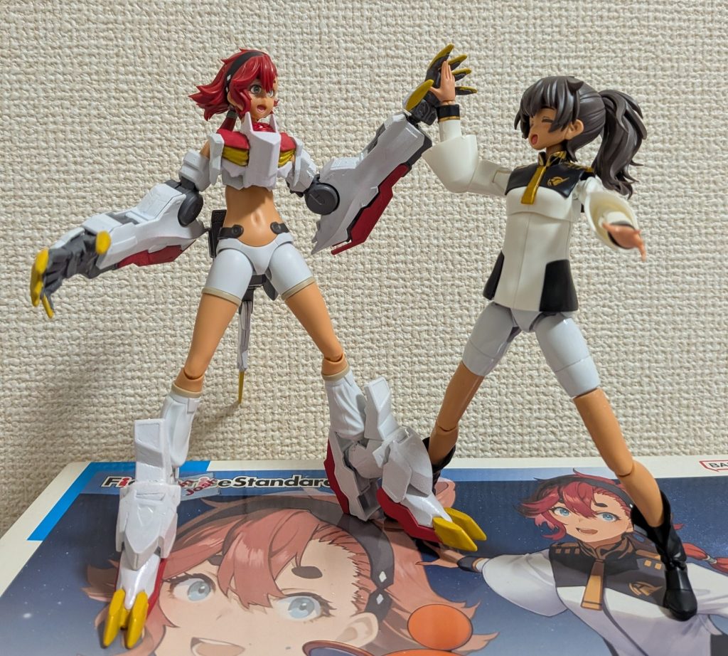 ラストは、ルルチェとスレッタの競演です。仲良くハイタッチしてます（＾‐＾）閲覧、ありがとうございました（－－）