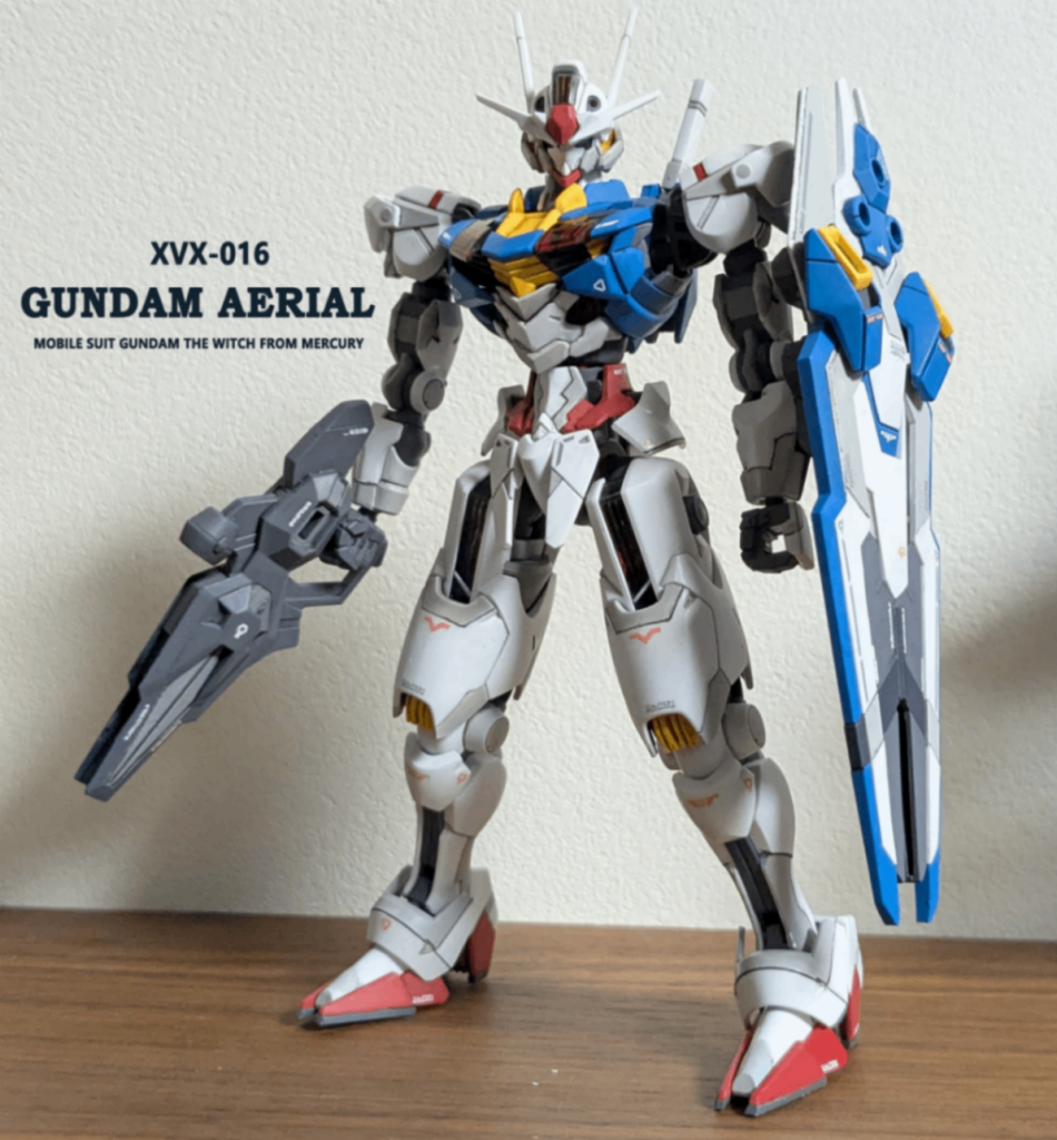 久しぶりに全部筆塗りで、ガンダムエアリアル