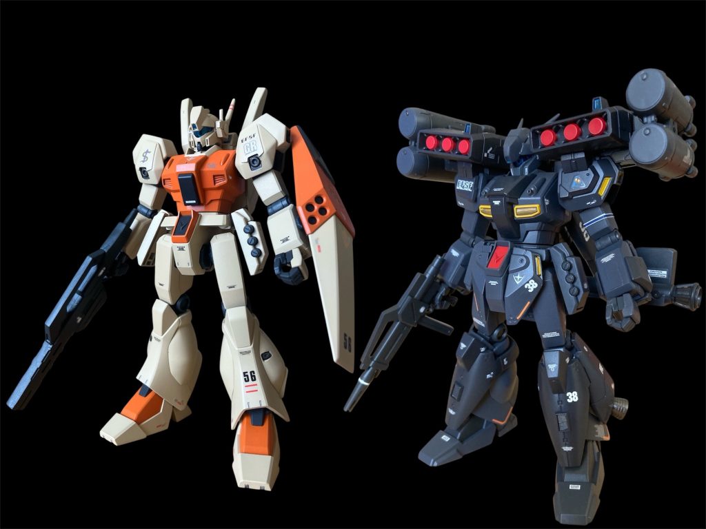 こちらは以前製作したスタークジェガンと。