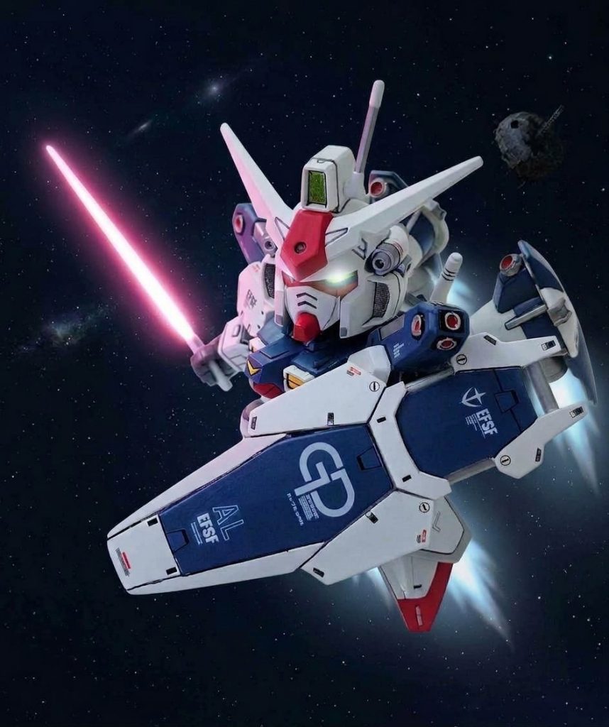 初めて GP01 の換装シーンを見たとき、独特なスラスターの造形に思わず目を奪われました。 さらに月面で自由に飛翔する姿は強く印象に残り、今でもガンダム出撃シーンの中で最高だと感じています。ここまで読んでいただき、ありがとうございました。